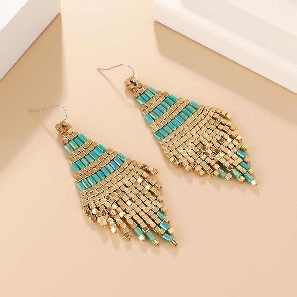 Wholesale Bohemian Handmade Retro Ethnic Style Sumi Pearl Earrings